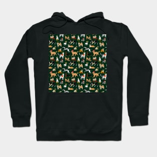 Christmas Dogs Green Hoodie